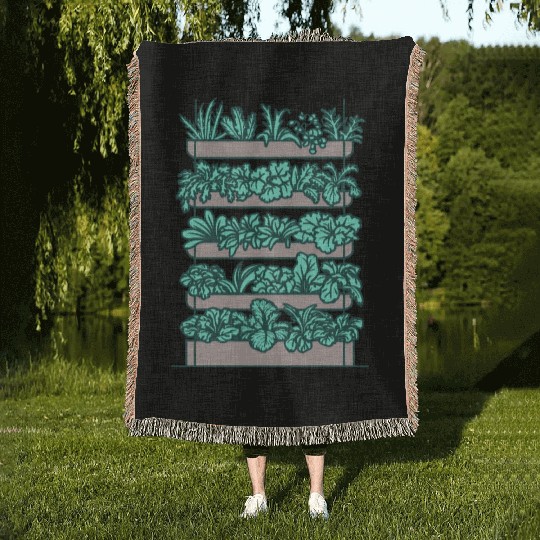 Vertical Vegetable Veggie Garden Woven Blankets