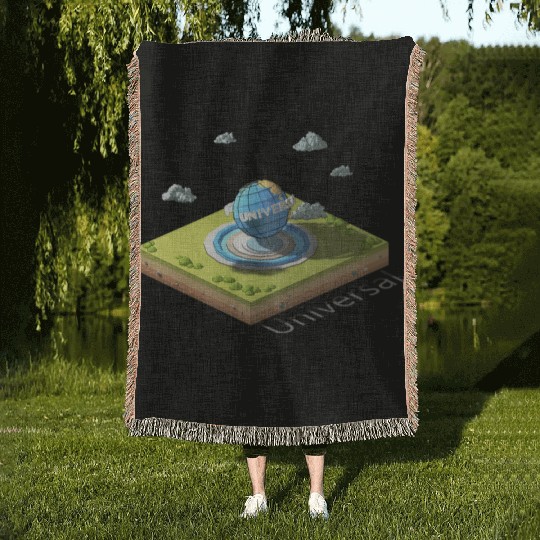 Geometric low poly Universal Studios Woven Blankets