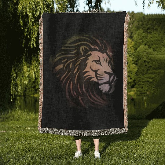 Lion Head Woven Blankets