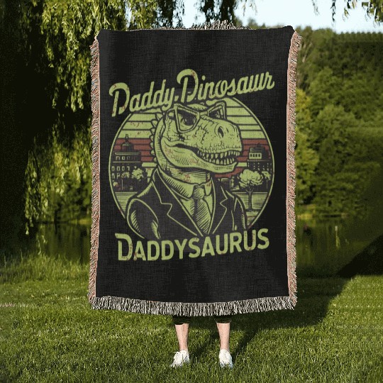 Daddy Dinosaur Daddysauru Supernatural Woven Blankets