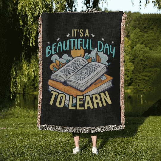 Literature Teacher It's A Beautiful Day To Reading Woven Blankets