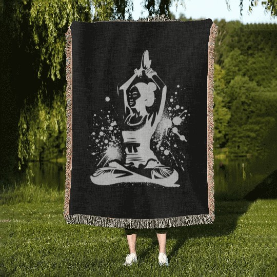 Asian Meditation Relaxation Yoga Teacher Woven Blankets