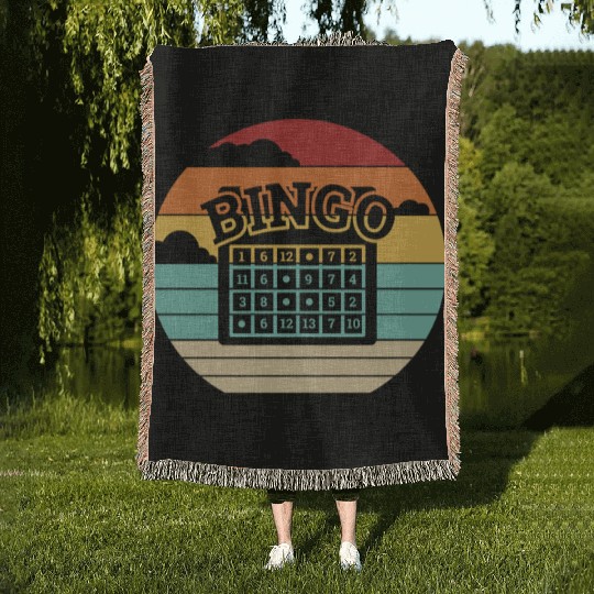 Retro Professional Caller Daubers Bingo Lover Woven Blankets