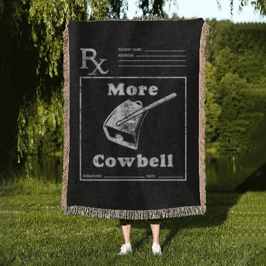 Funny Cowbell Novelty Comedy Woven Blankets