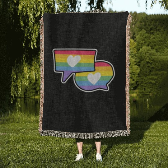 love is love pride month Woven Blankets