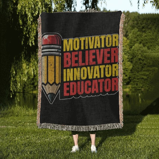Literature Teacher Motivator Believer Bookworm Woven Blankets