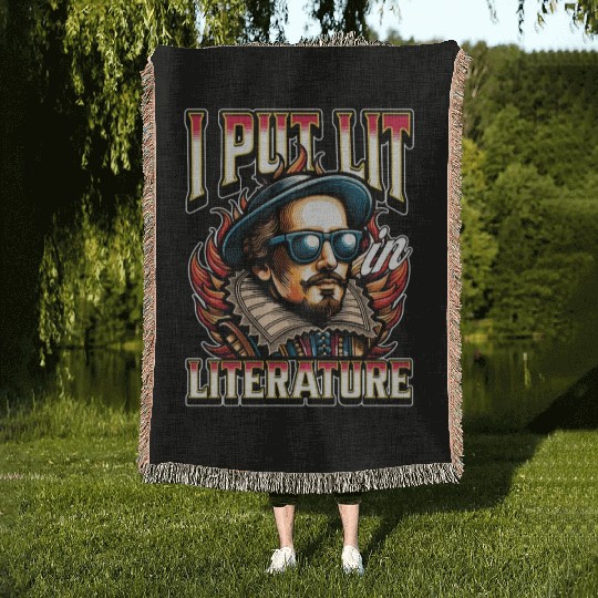 Literature Teacher I Put Lit In Literature Bookish Woven Blankets
