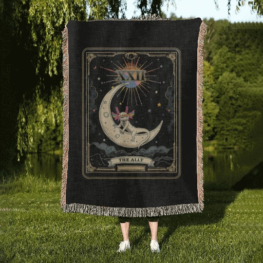 Pride Rainbow Sunglasses Ally Axolotl Woven Blankets