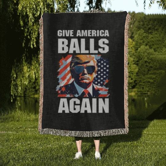America Trump 2024 Patriotic Republican Woven Blankets