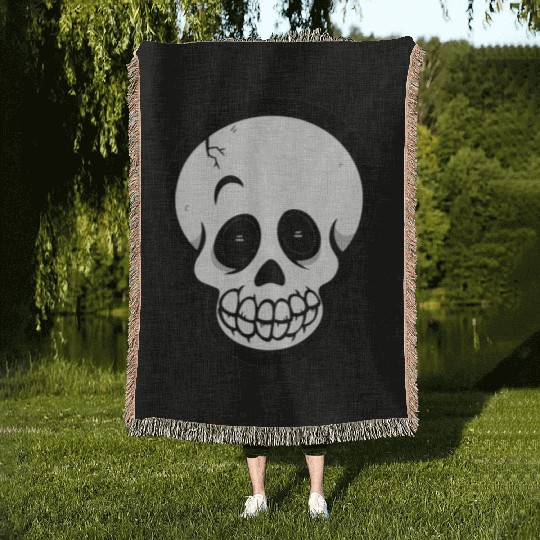 Ghosts and Creepy Masks Woven Blankets