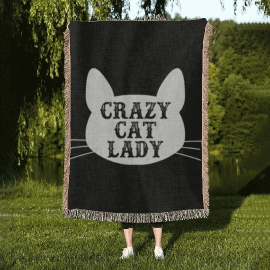 Crazy Cat Lady Woven Blankets - Funny Cats Lovers Kitten