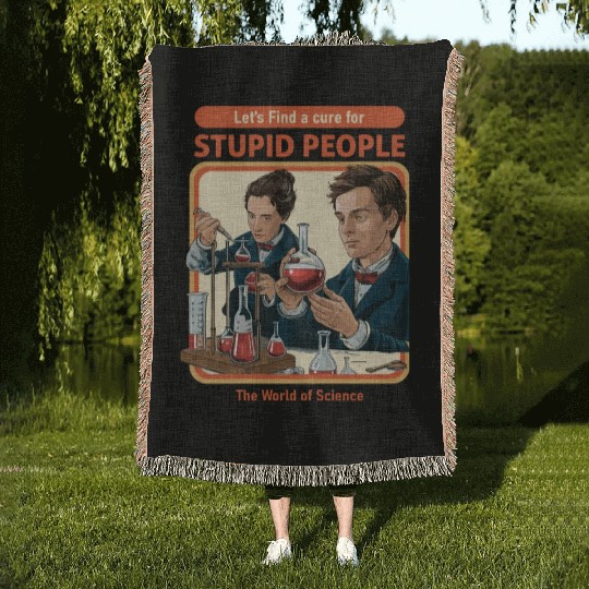 A Cure For Stupid People Classic Woven Blankets