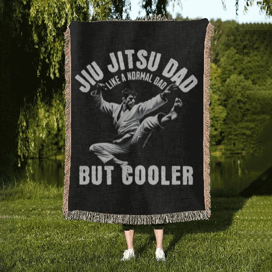 Jiu-Jitsu Dad Woven Blankets BJJ Men Father Vintage