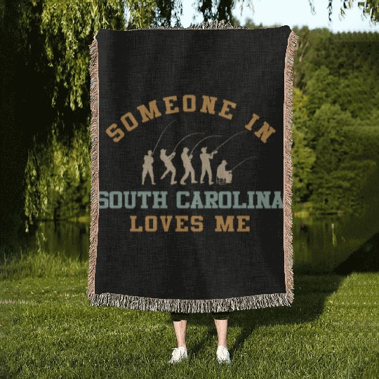 Someone In South Carolina Loves Me Woven Blankets