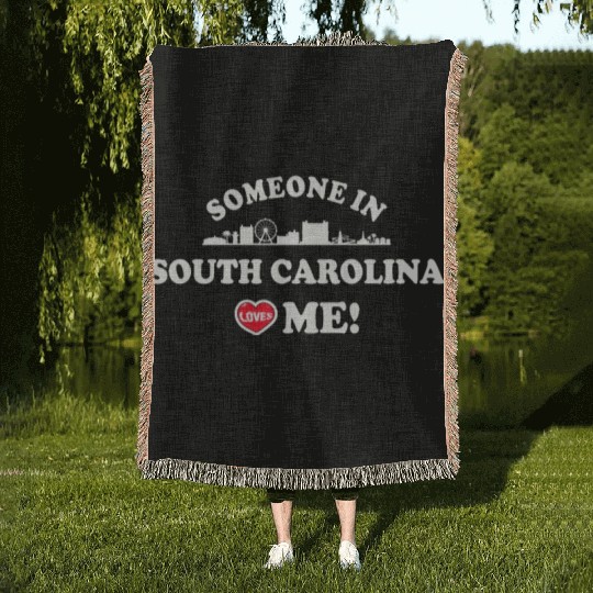 Someone In South Carolina Loves Me Woven Blankets