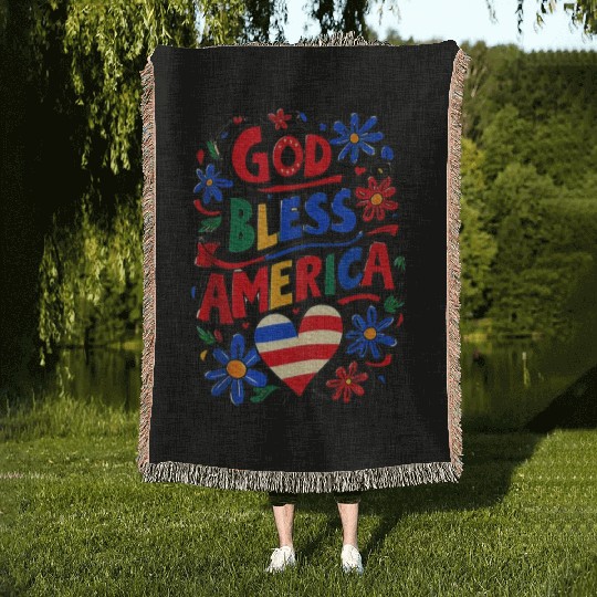 God Bless America Woven Blankets