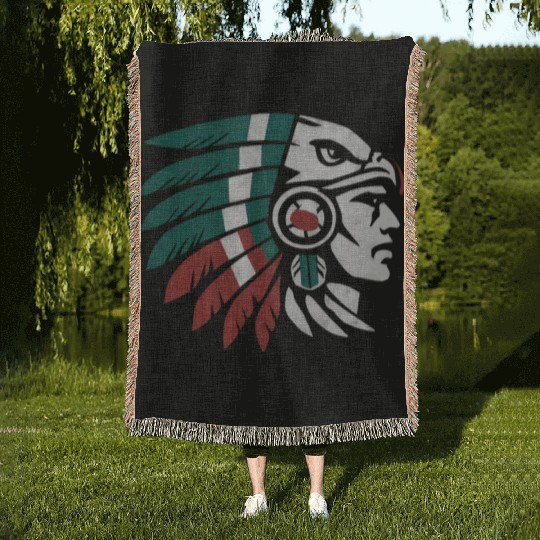 Aztec Warrior Indigenous Mexican Aztec Jaguar Woven Blankets