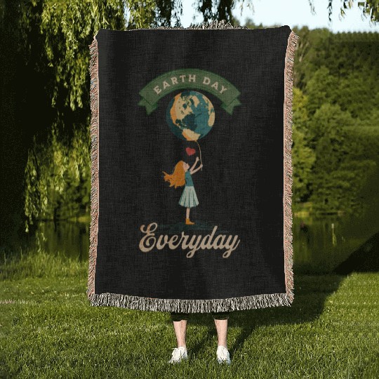 Celebrate Earth Day Every Day Woven Blankets