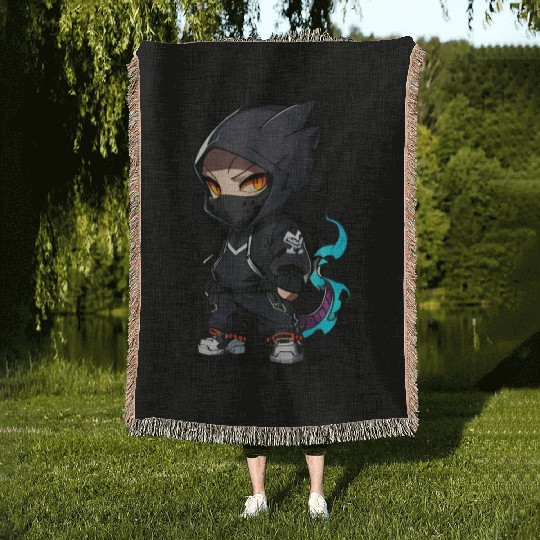 Chibi Dragon Ninja Character Woven Blankets