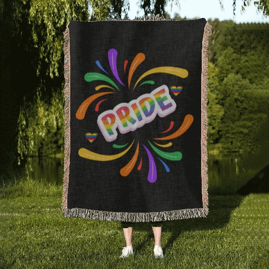 LGBTQ pride month 2024- pride Rainbow Woven Blankets