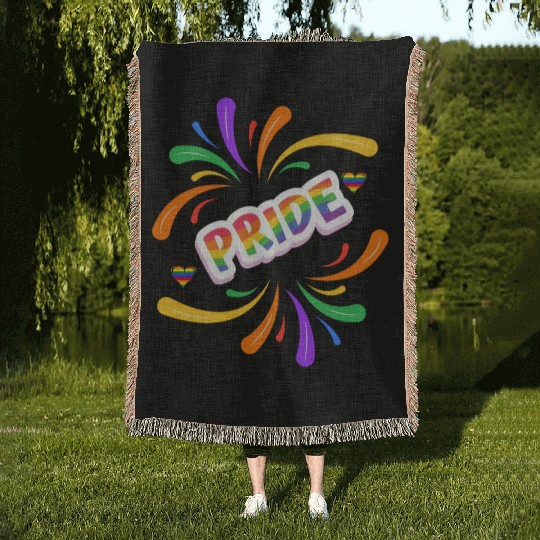 LGBTQ pride month 2024- pride Rainbow Woven Blankets
