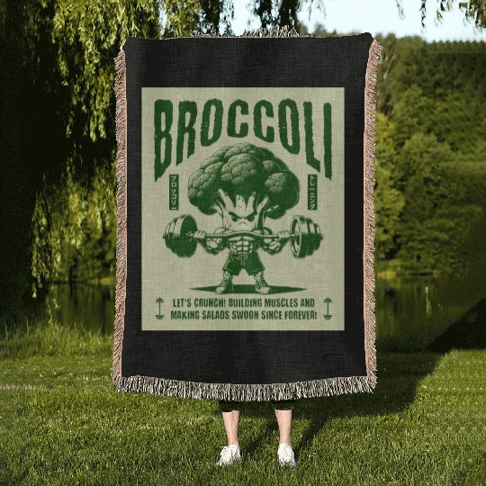 Broccoli fitness. Woven Blankets