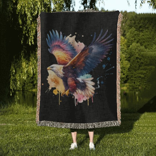 Wedge-tailed Eagle in Flight Woven Blankets