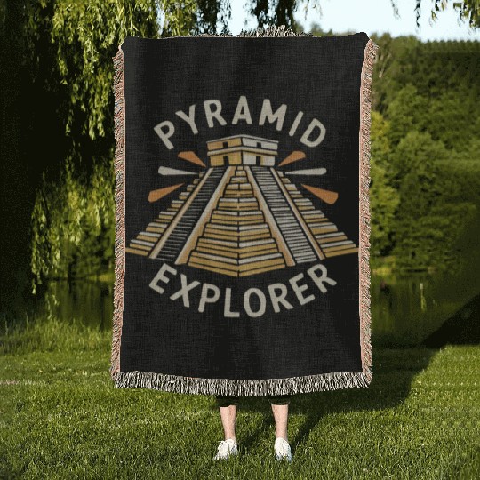 Aztec Pyramid Mayan Indigenous Mexican Aztec Woven Blankets