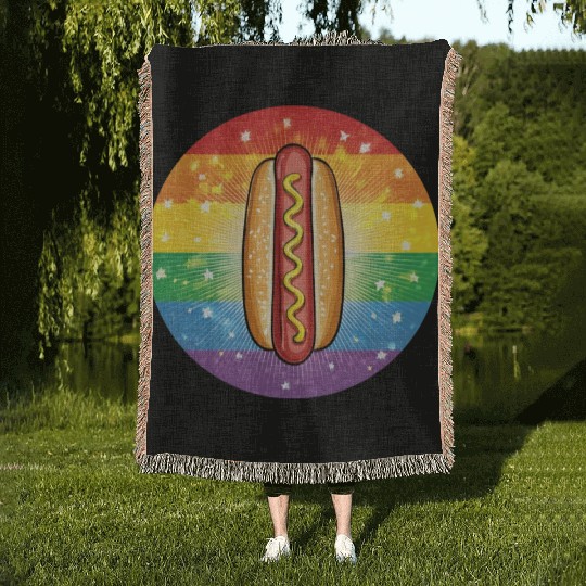 LGBTQ Hot Dog Woven Blankets
