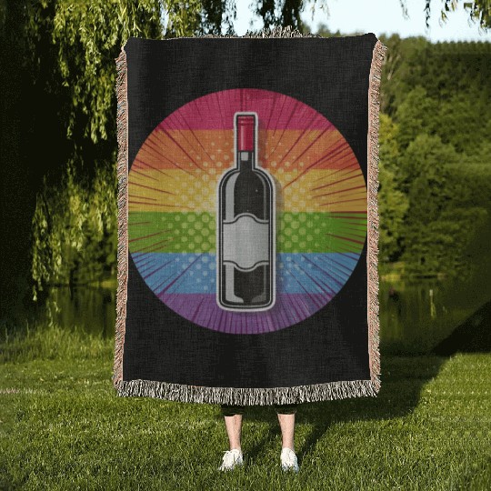 LGBTQ Wine Woven Blankets