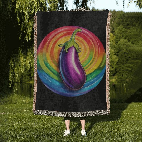 LGBTQ Eggplant Woven Blankets