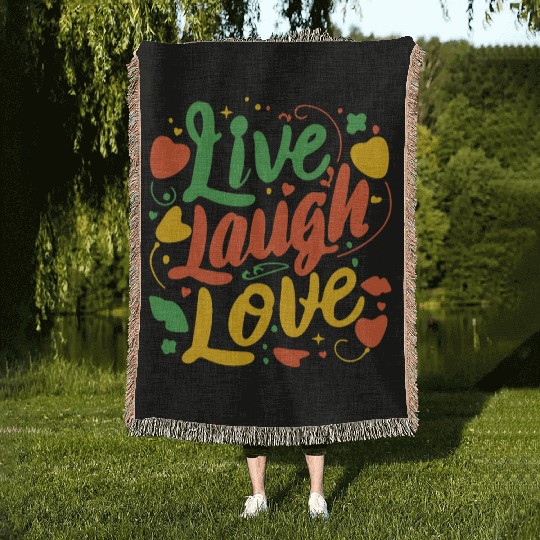 live laugh love Woven Blankets