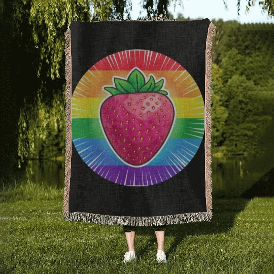 LGBTQ Strawberry Woven Blankets