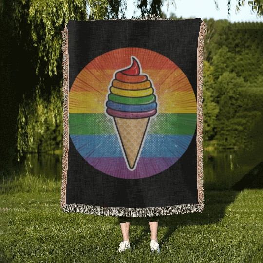 LGBTQ Ice Cream Woven Blankets
