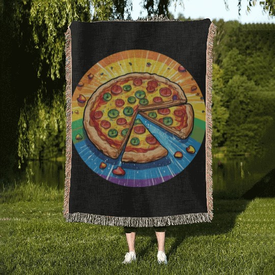 LGBTQ Pizza Woven Blankets
