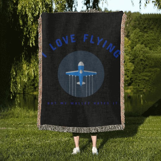 Airplane travel Woven Blankets
