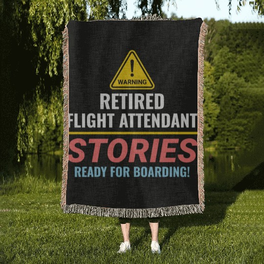 Retired Flight Attendant Aviation Cabin Crew Woven Blankets