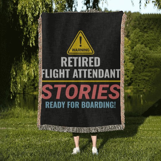 Retired Flight Attendant Aviation Cabin Crew Woven Blankets