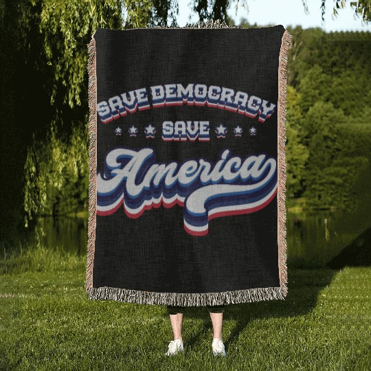 Save Democracy - 2024 Elections Woven Blankets