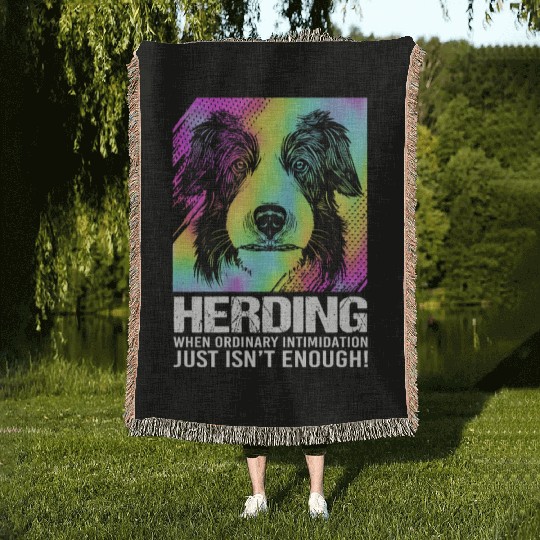 Dog Humor Pet Puppy Owner Funny Border Collie Woven Blankets