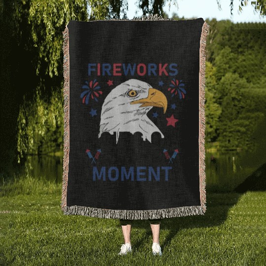 Funny 4Th Of July 2025 A Lot of Fireworks Going on Woven Blankets