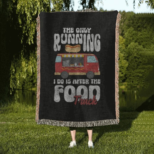 Food Truck Street Food Festival Chef Woven Blankets