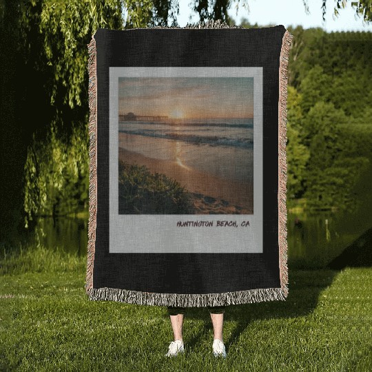 Mono Enterprises "Travels" Huntington Beach Woven Blankets