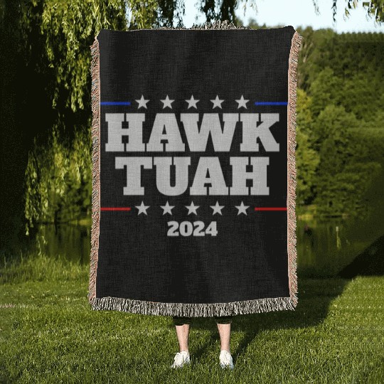 Hawk Tuah 2024 Elect Hawk Tuah Woven Blankets