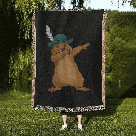Groundhog Marmot for a Marmot lover groundhog fan Woven Blankets