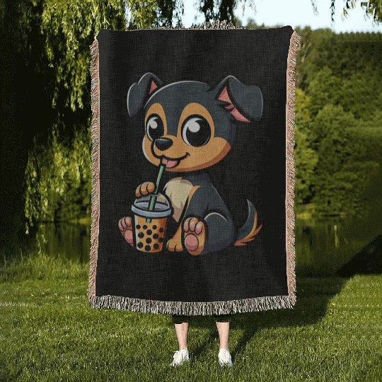 Miniature Pinscher Funny Premium Woven Blankets