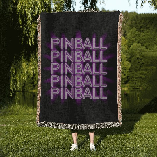 Pinball Purple Neon Woven Blankets
