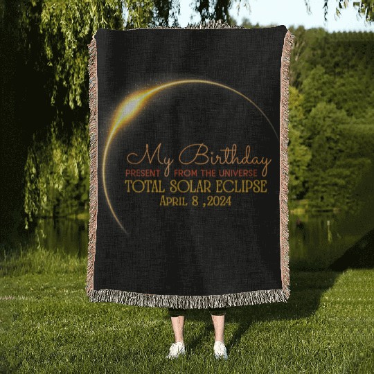 Solar Eclipse Birthday Present Universe Woven Blankets