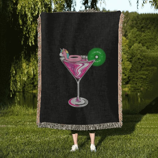 Barbell Club Unicorn Cocktail Woven Blankets