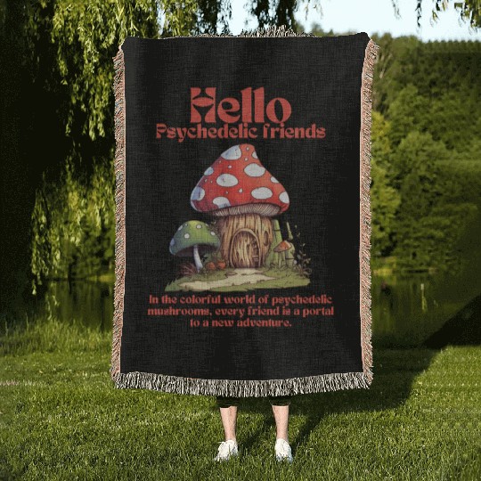 Fantasy Fungi Woven Blankets